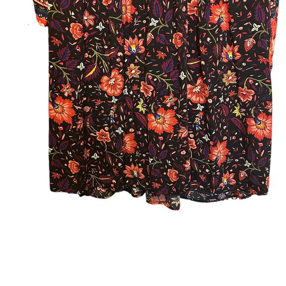 Old Navy Women Shift Dress L Black Abstract Floral Boho Cottagecore Whimsigoth - Picture 6 of 10